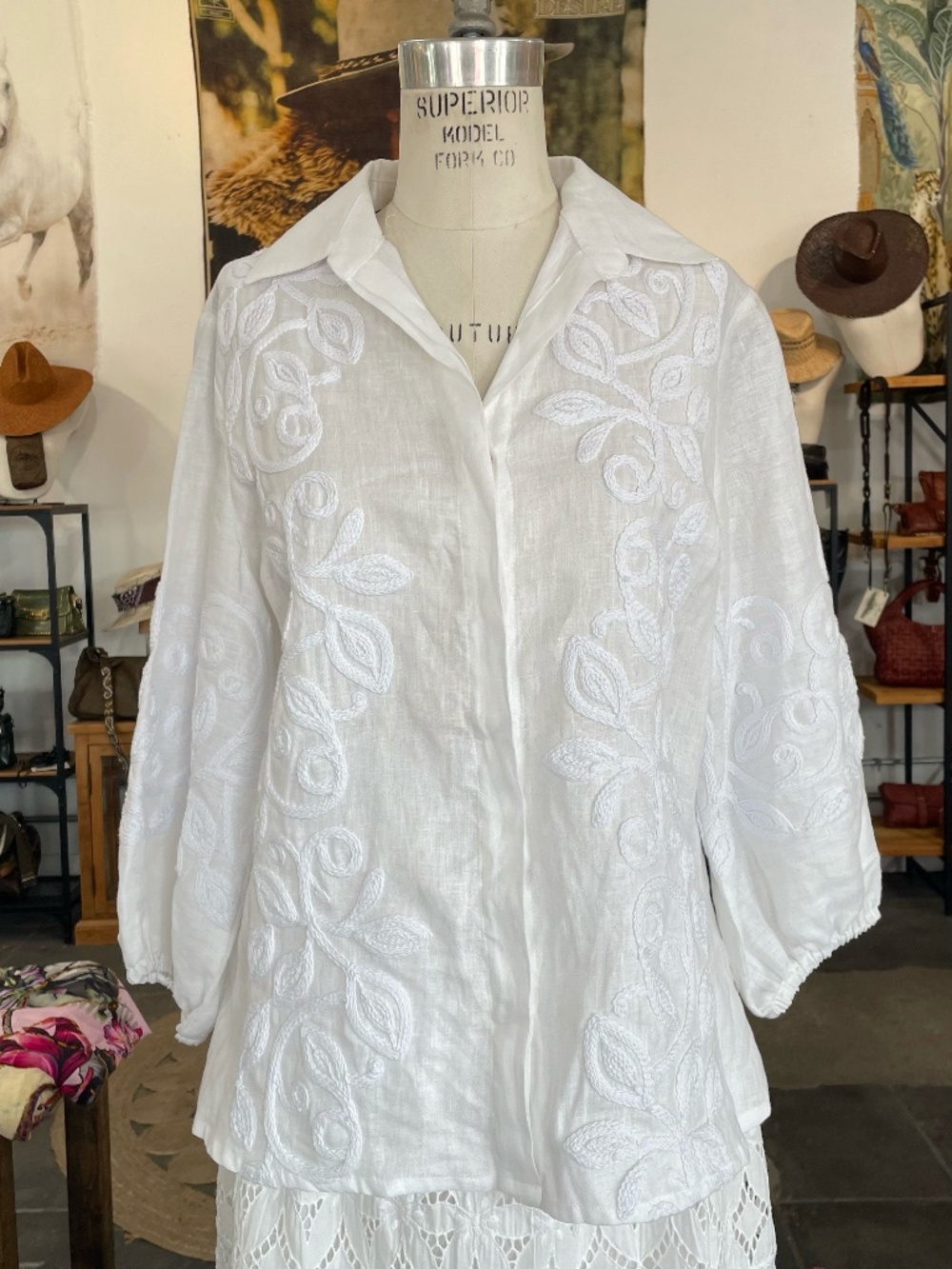Temptation Positano Embroidered White Blouse